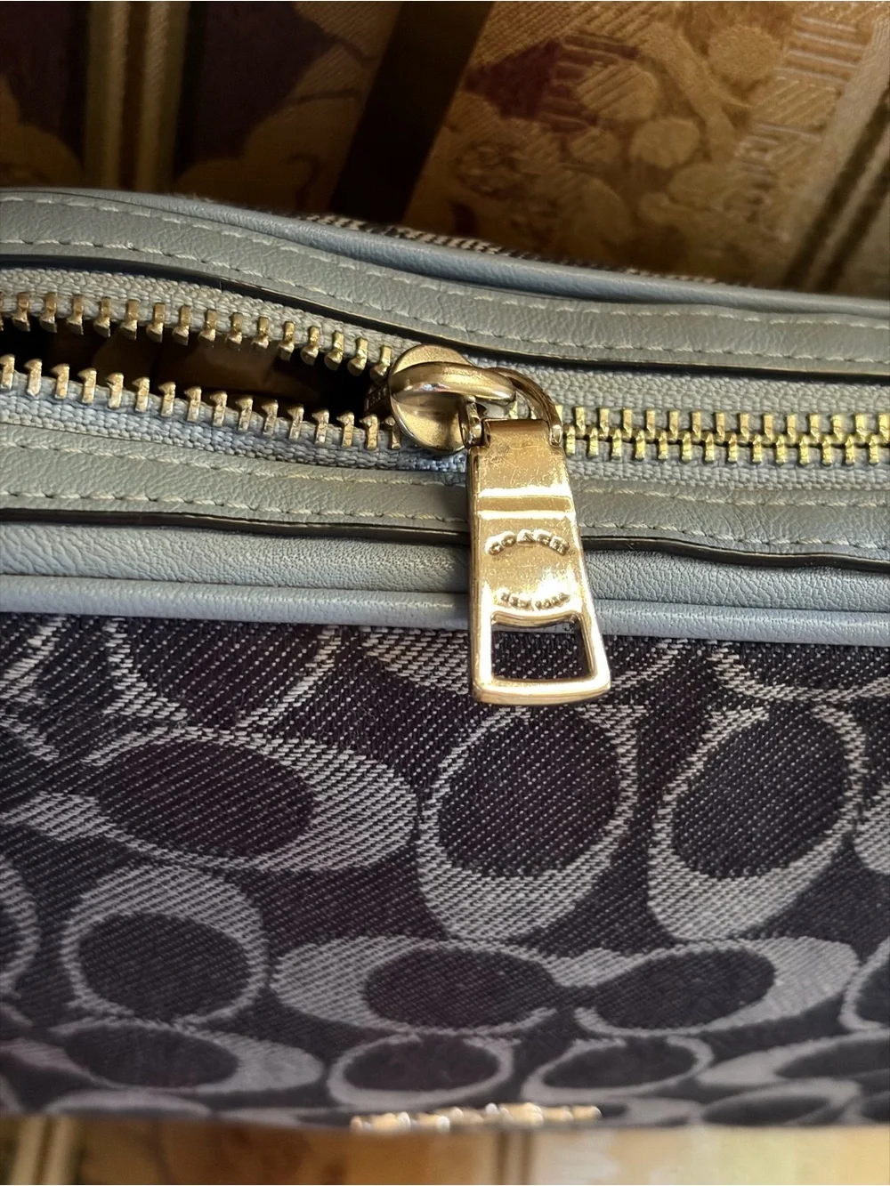 Coach “Isla” Denim Crossbody Euc
